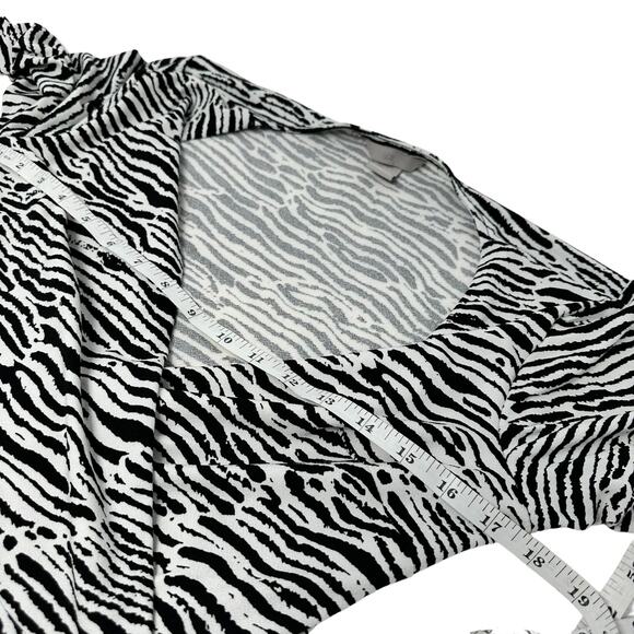 Zebra Print Wrap Dress Womens SZ S Long Sleeve Stretchy Belted Boho Animal Soft - Picture 7 of 15